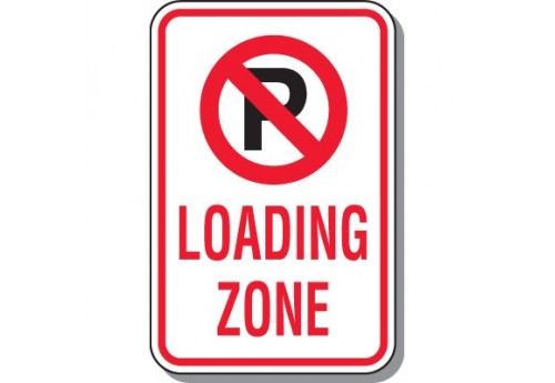 No Parking Loading Zone with Symbol Sign